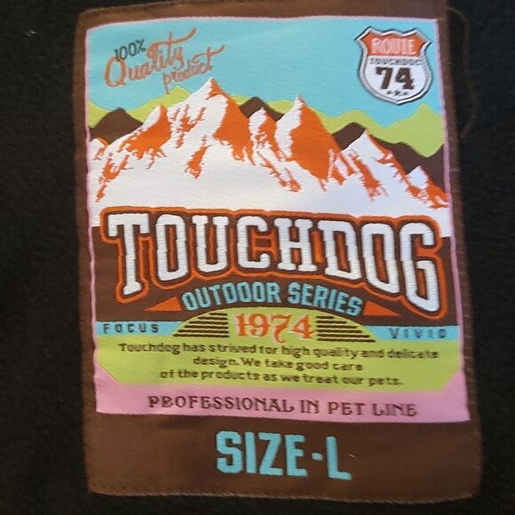 Touchdog Outdoor Series Blackshark red gray reflective dog coat rain coat Sz L - Picture 7 of 12